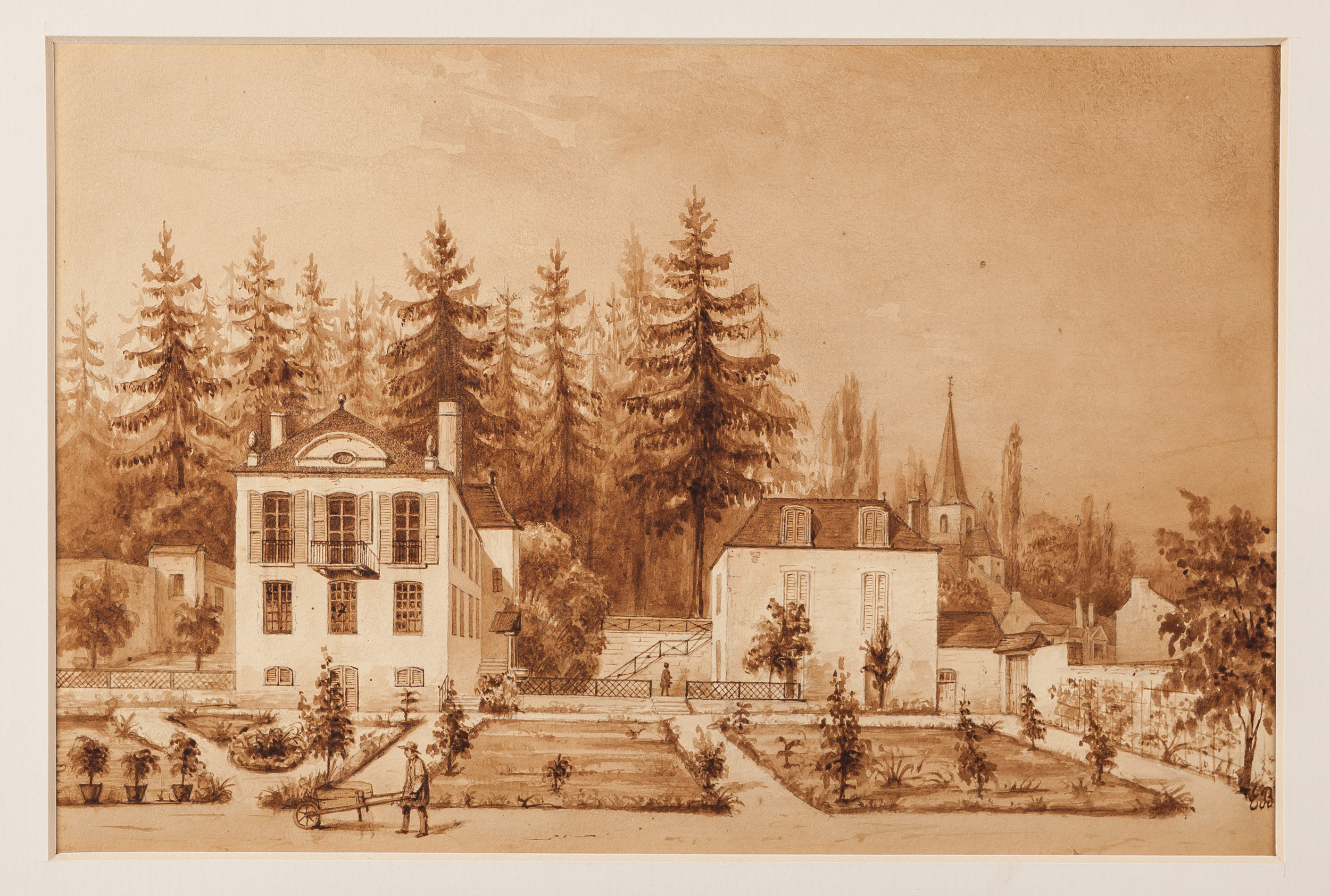 Maison de Daubenton à Montbard, Lavis à l’encre Ecole française du début du XIXe siècle, Inv. 92.10.1